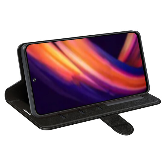 Motorola Edge 30 Pro Hoesje - MobyDefend Wallet Book Case (Sluiting Achterkant) - Zwart