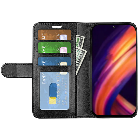 Motorola Edge 30 Pro Hoesje - MobyDefend Wallet Book Case (Sluiting Achterkant) - Zwart