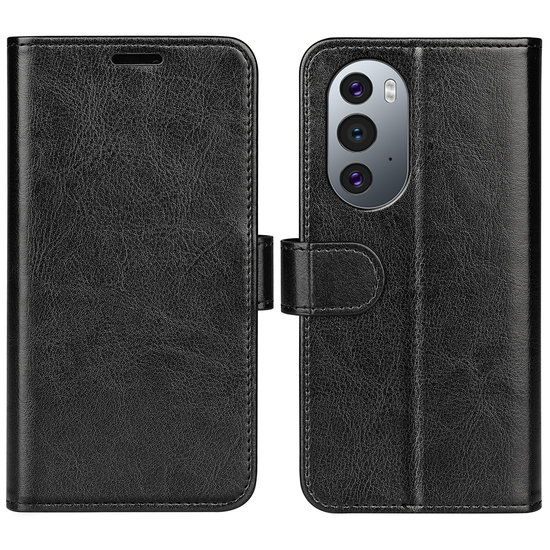 Motorola Edge 30 Pro Hoesje - MobyDefend Wallet Book Case (Sluiting Achterkant) - Zwart