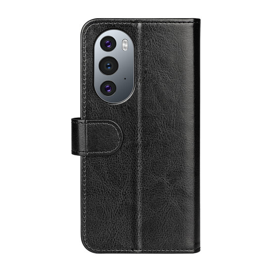 Motorola Edge 30 Pro Hoesje, MobyDefend Wallet Book Case (Sluiting Achterkant), Zwart