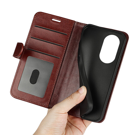Motorola Edge 30 Pro Hoesje - MobyDefend Wallet Book Case (Sluiting Achterkant) - Bruin