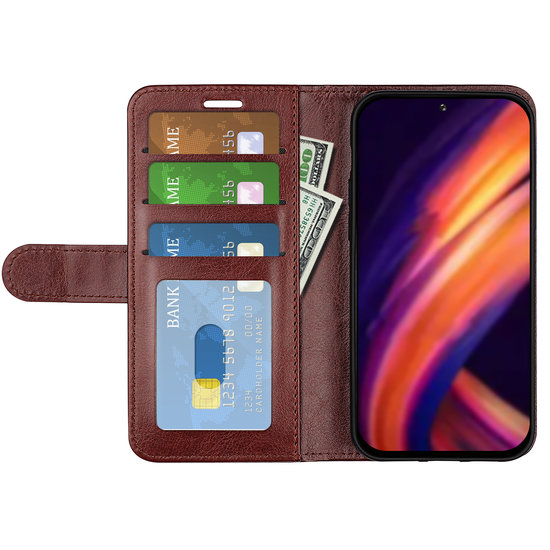 Motorola Edge 30 Pro Hoesje, MobyDefend Wallet Book Case (Sluiting Achterkant), Bruin