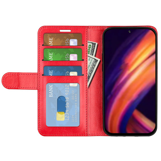 Motorola Edge 30 Pro Hoesje, MobyDefend Wallet Book Case (Sluiting Achterkant), Rood