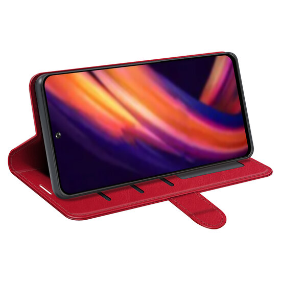 Motorola Edge 30 Pro Hoesje - MobyDefend Wallet Book Case (Sluiting Achterkant) - Rood