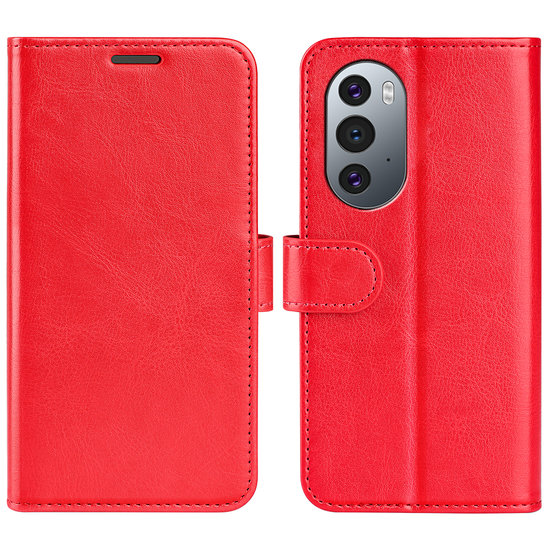 Motorola Edge 30 Pro Hoesje - MobyDefend Wallet Book Case (Sluiting Achterkant) - Rood