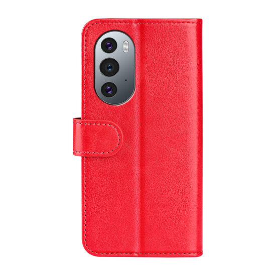 Motorola Edge 30 Pro Hoesje, MobyDefend Wallet Book Case (Sluiting Achterkant), Rood