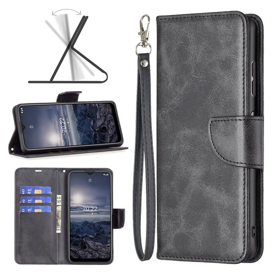 Nokia G11 / Nokia G21 Hoesje - MobyDefend Wallet Book Case Met Koord - Zwart