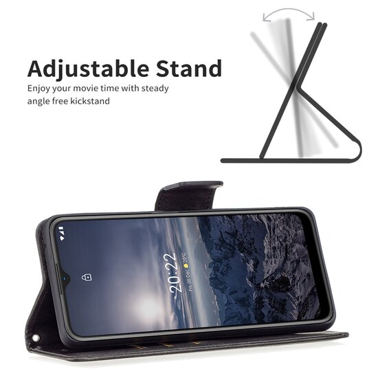Nokia G11 / Nokia G21 Hoesje - MobyDefend Wallet Book Case Met Koord - Zwart