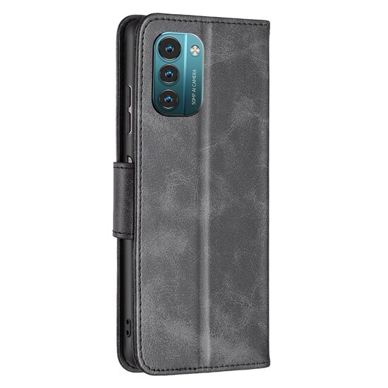 Nokia G11 / Nokia G21 Hoesje, MobyDefend Wallet Book Case Met Koord, Zwart