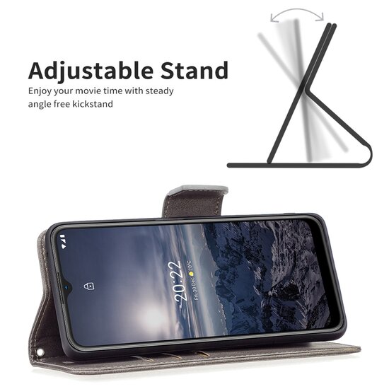 Nokia G11 / Nokia G21 Hoesje - MobyDefend Wallet Book Case Met Koord - Grijs
