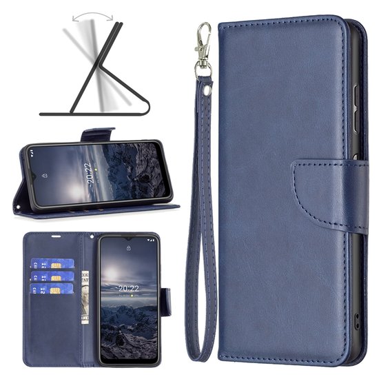 Nokia G11 / Nokia G21 Hoesje - MobyDefend Wallet Book Case Met Koord - Blauw