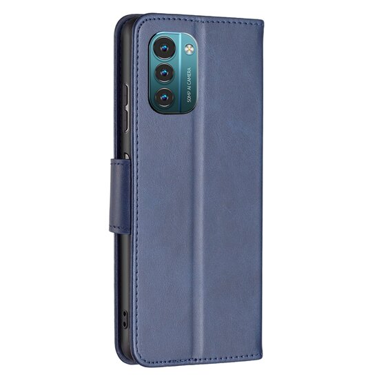 Nokia G11 / Nokia G21 Hoesje, MobyDefend Wallet Book Case Met Koord, Blauw