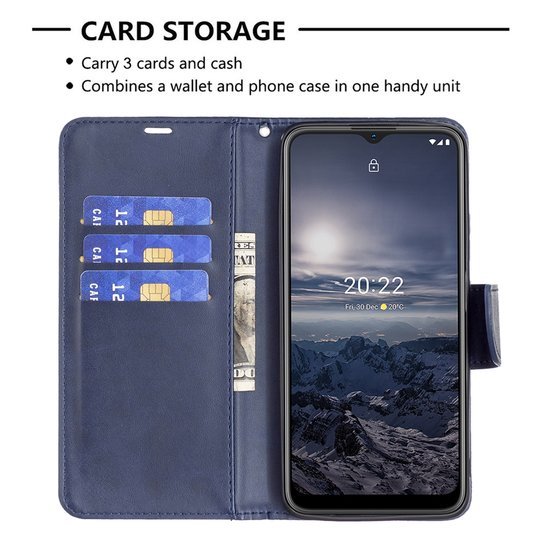 Nokia G11 / Nokia G21 Hoesje - MobyDefend Wallet Book Case Met Koord - Blauw