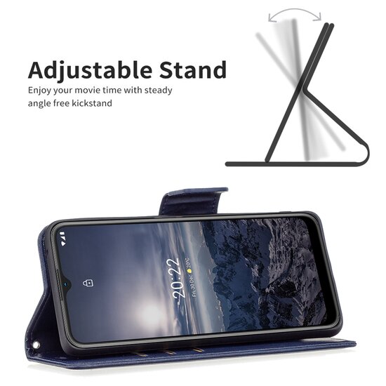 Nokia G11 / Nokia G21 Hoesje - MobyDefend Wallet Book Case Met Koord - Blauw