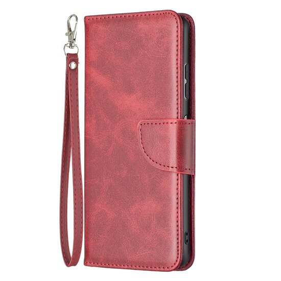 Nokia G11 / Nokia G21 Hoesje, MobyDefend Wallet Book Case Met Koord, Rood