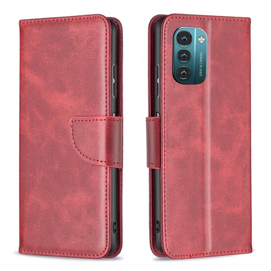 Nokia G11 / Nokia G21 Hoesje, MobyDefend Wallet Book Case Met Koord, Rood