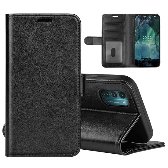 Nokia G11 / Nokia G21 Hoesje, MobyDefend Wallet Book Case (Sluiting Achterkant), Zwart