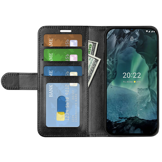 Nokia G11 / Nokia G21 Hoesje, MobyDefend Wallet Book Case (Sluiting Achterkant), Zwart