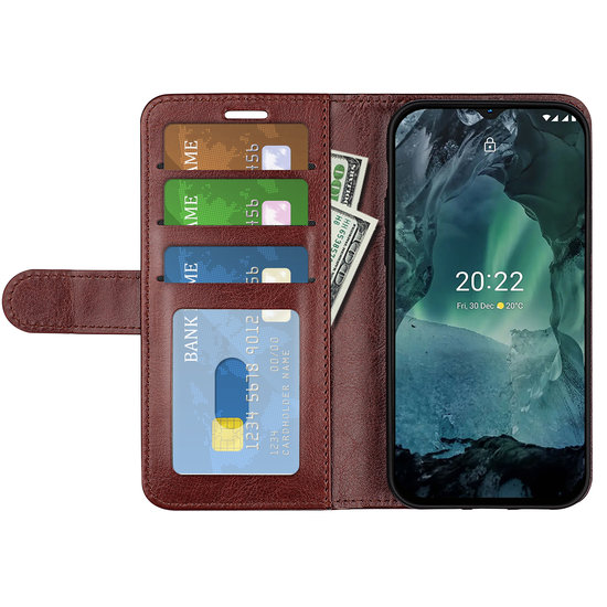 Nokia G11 / Nokia G21 Hoesje, MobyDefend Wallet Book Case (Sluiting Achterkant), Bruin