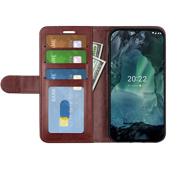 Nokia G11 / Nokia G21 Hoesje - MobyDefend Wallet Book Case (Sluiting Achterkant) - Bruin