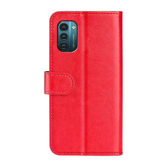 Nokia G11 / Nokia G21 Hoesje, MobyDefend Wallet Book Case (Sluiting Achterkant), Rood