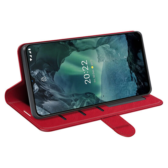 Nokia G11 / Nokia G21 Hoesje - MobyDefend Wallet Book Case (Sluiting Achterkant) - Rood