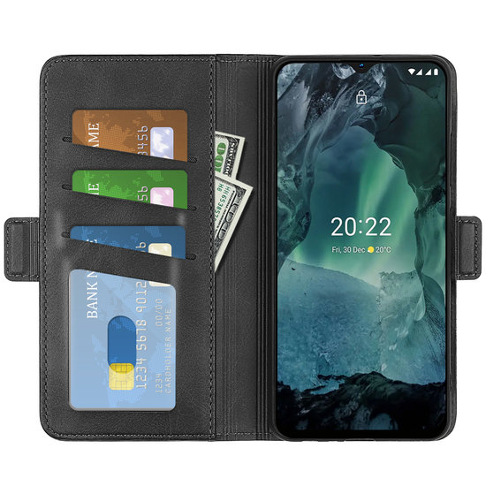 Nokia G11 / Nokia G21 Hoesje, MobyDefend Luxe Wallet Book Case (Sluiting Zijkant), Zwart