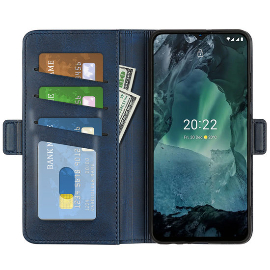 Nokia G11 / Nokia G21 Hoesje - MobyDefend Luxe Wallet Book Case (Sluiting Zijkant) - Blauw