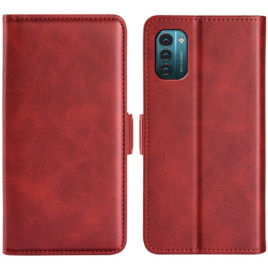 Nokia G11 / Nokia G21 Hoesje, MobyDefend Luxe Wallet Book Case (Sluiting Zijkant), Rood