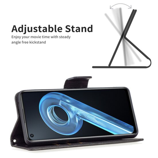 Oppo Find X5 Hoesje - MobyDefend Wallet Book Case Met Koord - Zwart