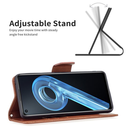 Oppo Find X5 Hoesje - MobyDefend Wallet Book Case Met Koord - Bruin