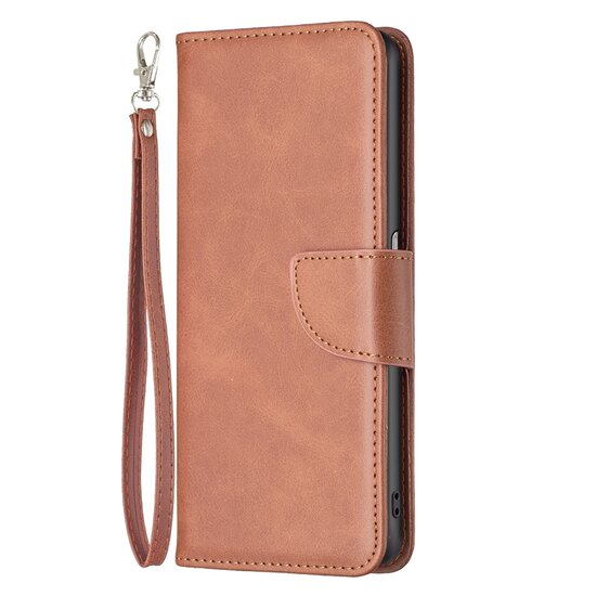 Oppo Find X5 Hoesje, MobyDefend Wallet Book Case Met Koord, Bruin