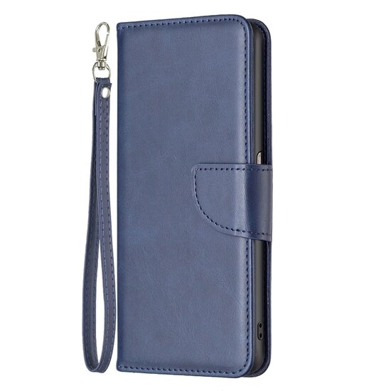 Oppo Find X5 Hoesje, MobyDefend Wallet Book Case Met Koord, Blauw