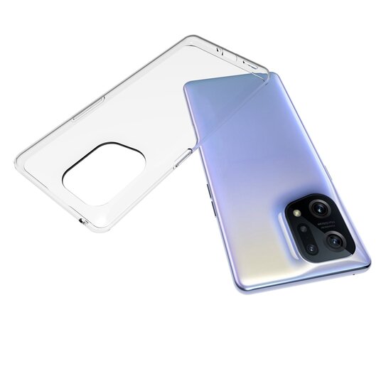 Oppo Find X5 Hoesje, MobyDefend Transparante TPU Gelcase, Volledig Doorzichtig