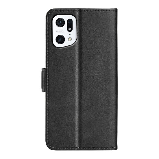 Oppo Find X5 Hoesje - MobyDefend Luxe Wallet Book Case (Sluiting Zijkant) - Zwart