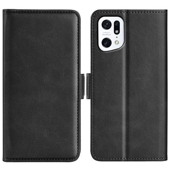 Oppo Find X5 Hoesje - MobyDefend Luxe Wallet Book Case (Sluiting Zijkant) - Zwart