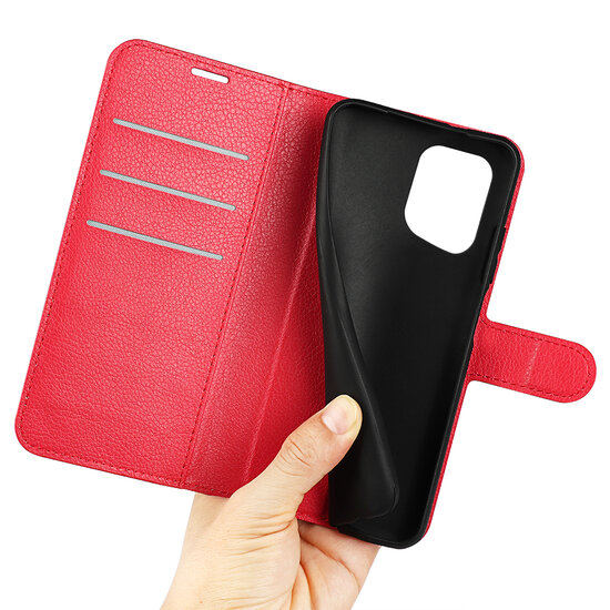 Oppo Find X5 Hoesje - MobyDefend Kunstleren Wallet Book Case (Sluiting Voorkant) - Rood