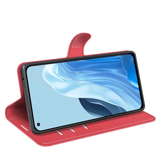 Oppo Find X5 Lite Hoesje - MobyDefend Kunstleren Wallet Book Case (Sluiting Voorkant) - Rood