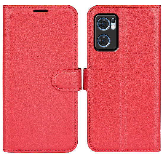 Oppo Find X5 Lite Hoesje - MobyDefend Kunstleren Wallet Book Case (Sluiting Voorkant) - Rood