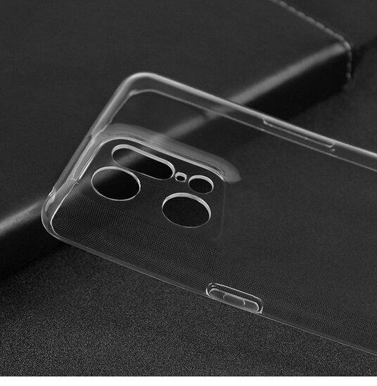 Oppo Find X5 Pro Hoesje, MobyDefend Transparante TPU Gelcase, Volledig Doorzichtig