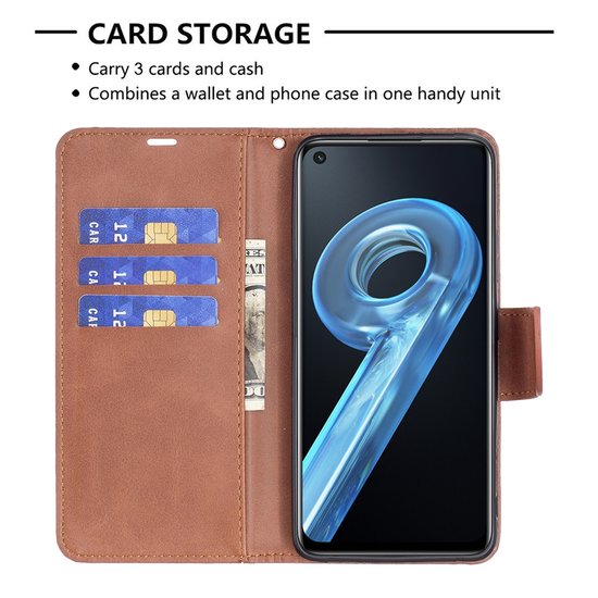 Oppo Find X5 Pro Hoesje, MobyDefend Wallet Book Case Met Koord, Bruin