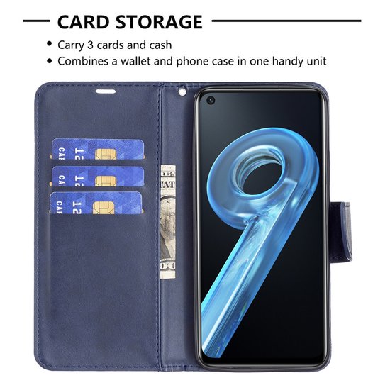 Oppo Find X5 Pro Hoesje, MobyDefend Wallet Book Case Met Koord, Blauw
