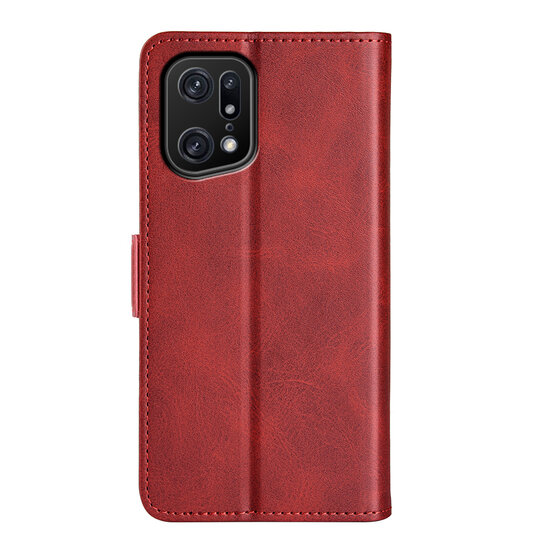 Oppo Find X5 Pro Hoesje - MobyDefend Luxe Wallet Book Case (Sluiting Zijkant) - Rood