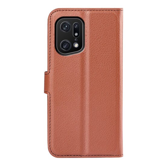 Oppo Find X5 Pro Hoesje - MobyDefend Kunstleren Wallet Book Case (Sluiting Voorkant) - Bruin