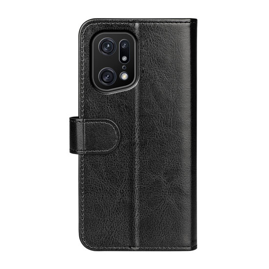 Oppo Find X5 Pro Hoesje - MobyDefend Wallet Book Case (Sluiting Achterkant) - Zwart