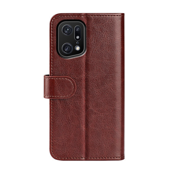 Oppo Find X5 Pro Hoesje - MobyDefend Wallet Book Case (Sluiting Achterkant) - Bruin