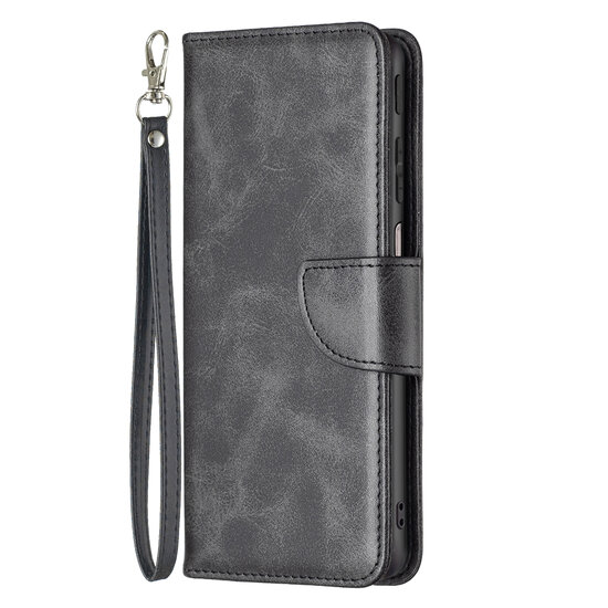 Motorola Edge 30 Pro Hoesje, MobyDefend Wallet Book Case Met Koord, Zwart