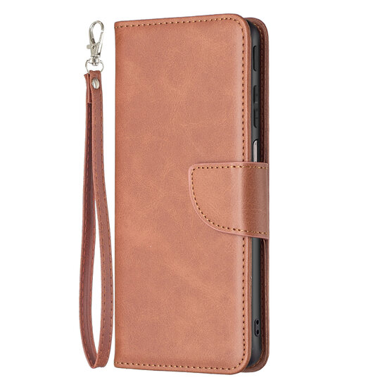 Motorola Edge 30 Pro Hoesje - MobyDefend Wallet Book Case Met Koord - Bruin