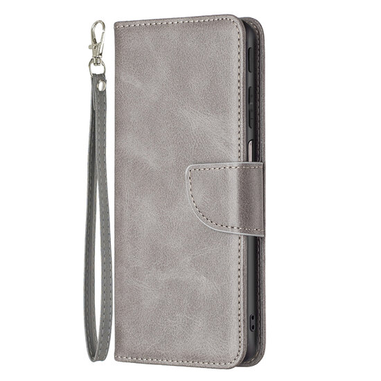 Motorola Edge 30 Pro Hoesje - MobyDefend Wallet Book Case Met Koord - Grijs
