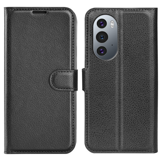 Motorola Edge 30 Pro Hoesje - MobyDefend Kunstleren Wallet Book Case (Sluiting Voorkant) - Zwart